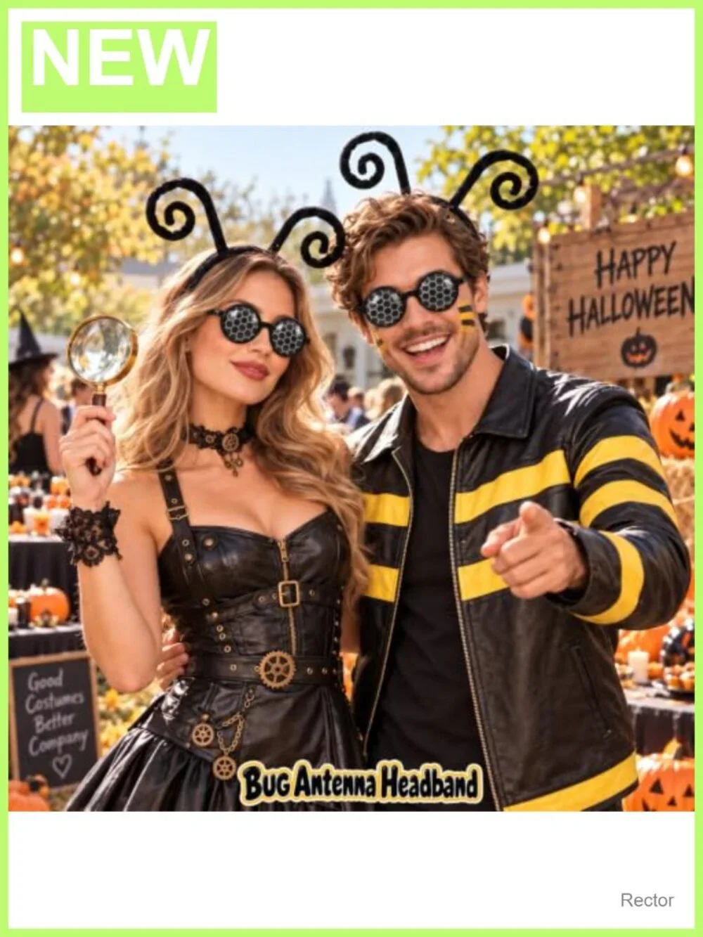Butterfly Antenna Headband & Bug Glasses Halloween Costume Set
